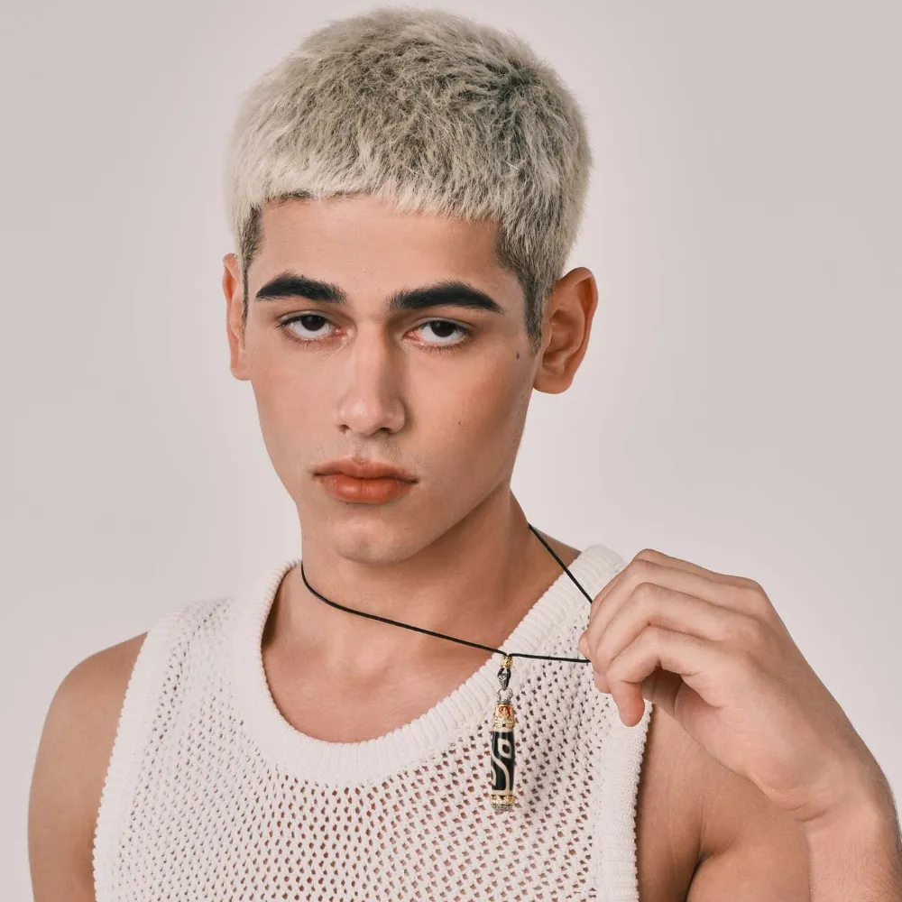 Four-Eye Dzi Bead Jewelry Inlaid with Diamonds & Zircons, Gold and Silver Plated - Boost Career & Fortune, Tibetan-Inspired Light Luxury Accessory