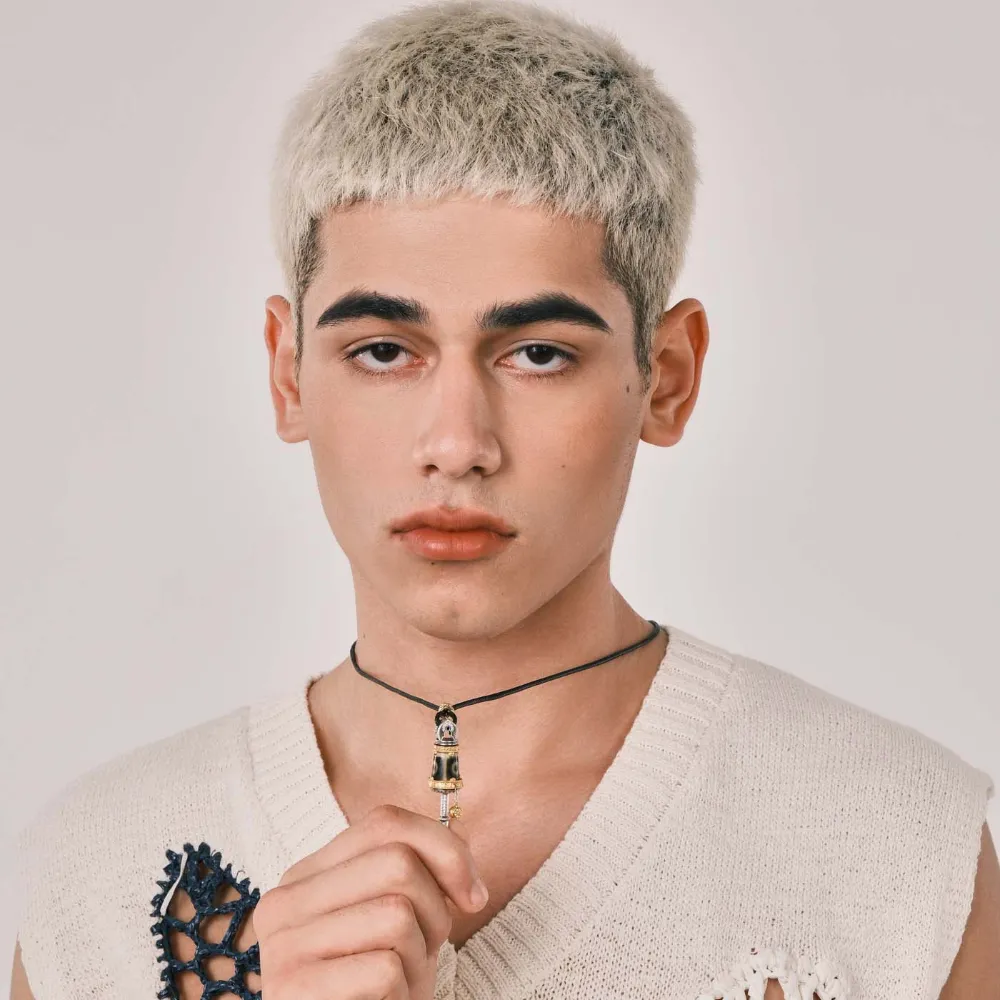 Tibetan Prayer Wheel Jewelry Inlaid with Three-Eye Dzi Bead & Diamond | Gold-Silver Plated | Wisdom, Health, Wealth Triple Blessing Amulet