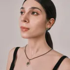 Single-Eye Dzi Bead Pendant with Turquoise & Diamonds | Gold-Silver Plated Tibetan Amulet | Ward Off Evil & Negative Energy Protection Jewelry