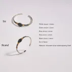 Tibetan-Style Dzi Bead Bracelet with Colorful Diamonds & Gold-Plated Flowers - Wisdom & Luck Amulet, Light Luxury Spiritual Accessory