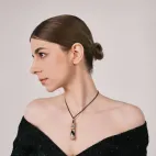 Dual Guardian Relief Pendant with Tiger Tooth Totem & Diamonds - Protective Energy Field, Tibetan-Style Light Luxury Amulet