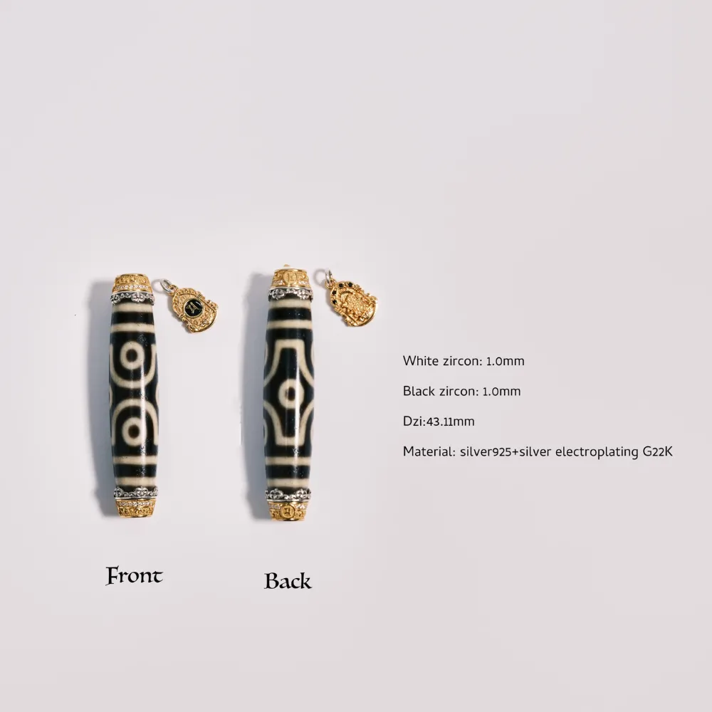 Vajra Cross Six-Eye Protector Pendant - Micro-Carved Ancient Symbols, White Diamond & Cloud Motif, Powerful Energy Amulet