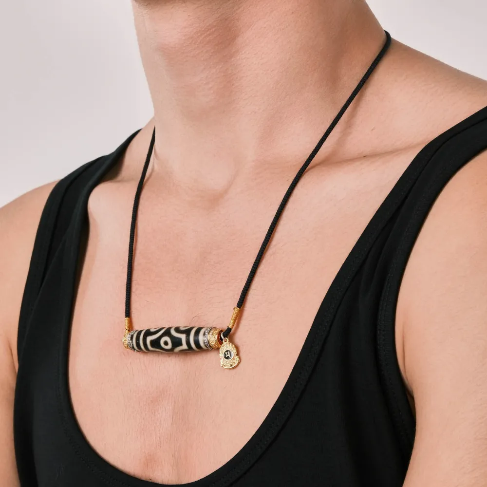 Vajra Cross Six-Eye Protector Pendant - Micro-Carved Ancient Symbols, White Diamond & Cloud Motif, Powerful Energy Amulet