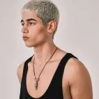 Garuda Pendant on Lotus Base with Unique Totem Dzi Bead - Indestructible Energy Shield