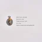 One-Eye Dzi Bead Pendant, Gold & Silver Plated Shield-Shaped Amulet, Minimalist Vintage Style, Wisdom & Protection Energy Accessory