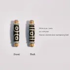 Special Totem Three-Eye Dzi Bead - Geometric Frame Setting, Focus-Enhancing Amulet with Ancient Energy