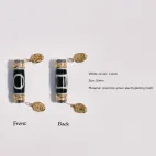 Heaven & Earth Dzi Bead Pendant - Cosmic Energy Balance Amulet with Exquisite Flexible Side Pendants