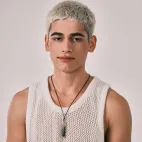 9-Eye Dzi Bead Pendant, Spinnable Prayer Wheel, Double Protector Deities Carving - White Diamonds & Pumpkin Red Zircons for Wealth & Love Luck