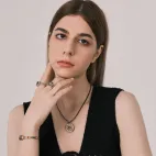 Tibetan Dzi Bead Ring - Gold-Plated Lucky Amulet with Natural Diamond & Turquoise for Women