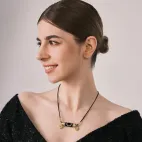 Heaven & Earth Dzi Bead Pendant - Cosmic Energy Balance Amulet with Exquisite Flexible Side Pendants