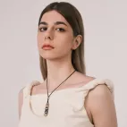 Mini Three-Eye Dzi Bead Pendant - Tibetan Ancient Architecture Micro-Carving Necklace, Matte Gold-Plated Sun & Moon Guardian Amule